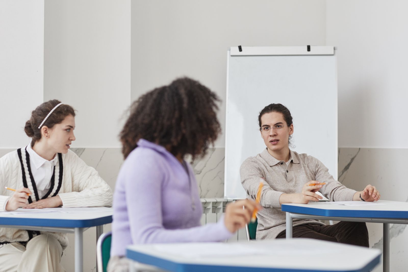 Students in classroom conversation