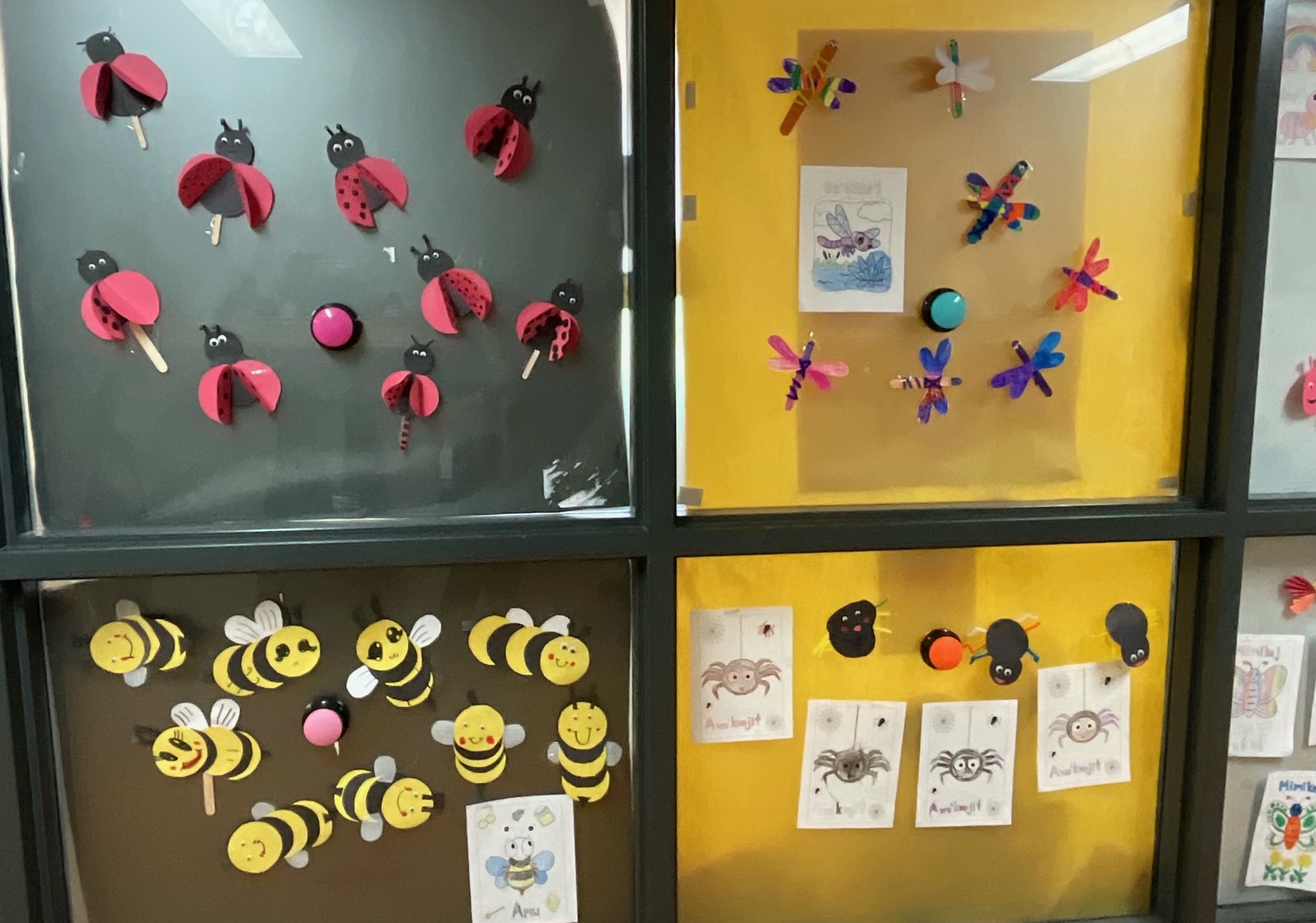 The interactive Mi’kmaw language wall Tiffany created in her school. Image provided by Tiffany Gould.