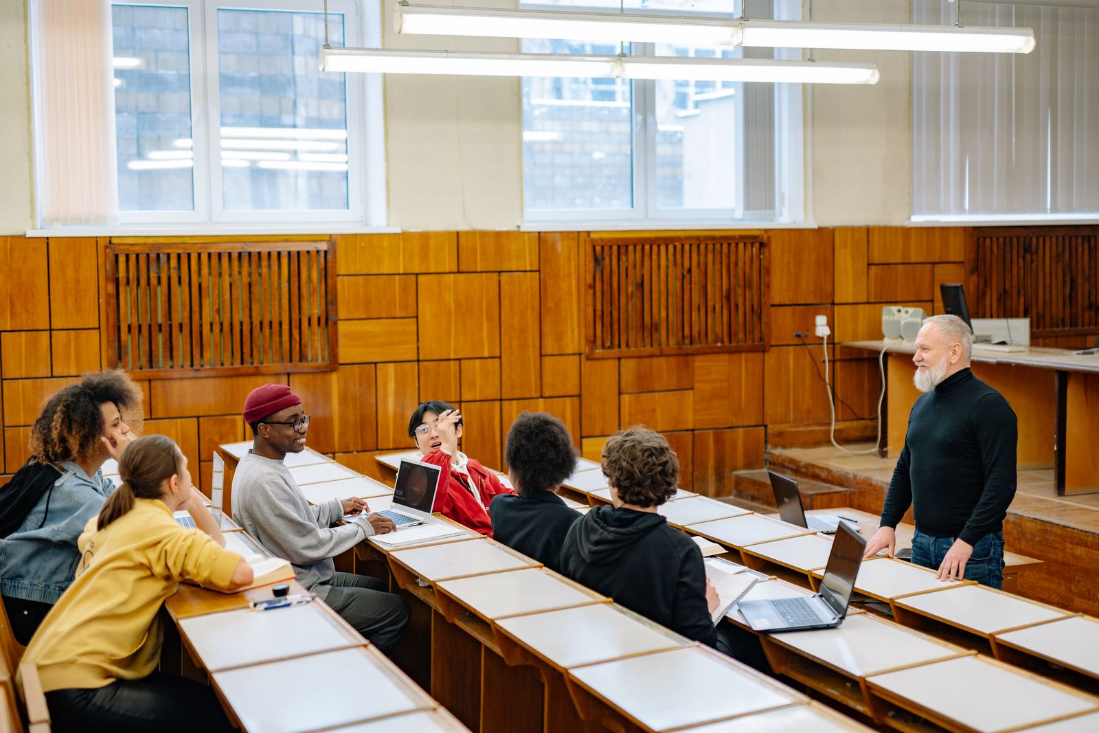 University classroom discussion