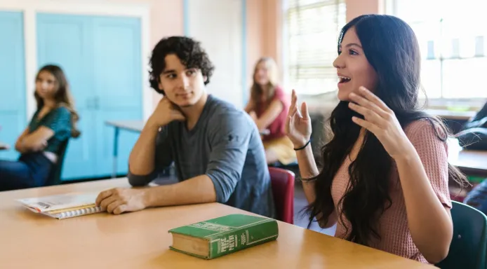 Students participating in class