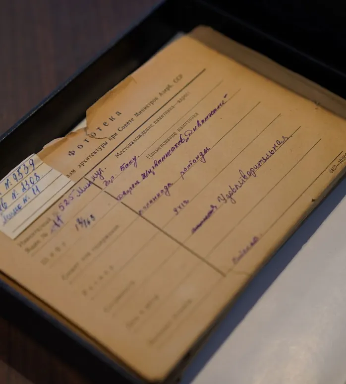 Vintage document in an archive box
