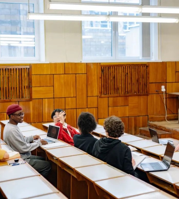 University classroom discussion