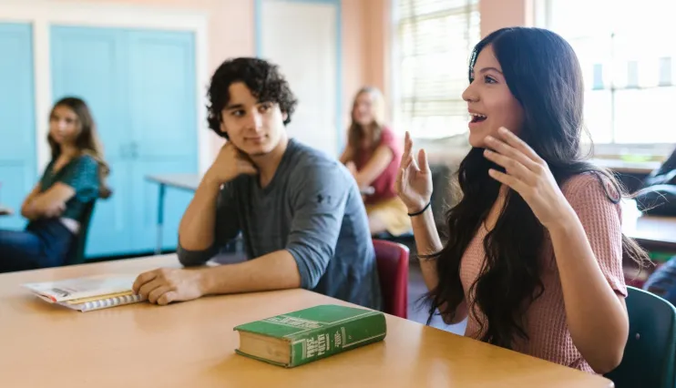 Students participating in class