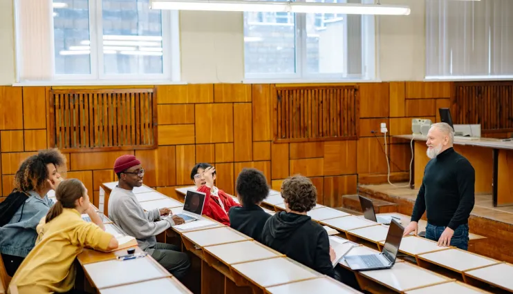 University classroom discussion